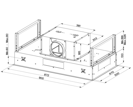 Встраиваемая вытяжка Faber ONYX-C BK GLASS/X A90 350.0543.436