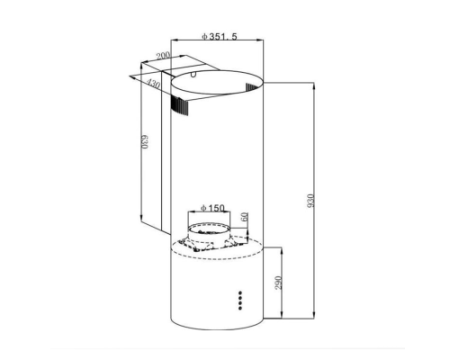Кухонная вытяжка HOMSair ART 1050WL 35 ЧЕРНЫЙ