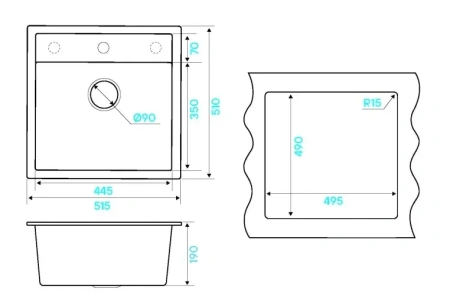 Кухонная мойка KUCHENSTERN TOP 50 белый