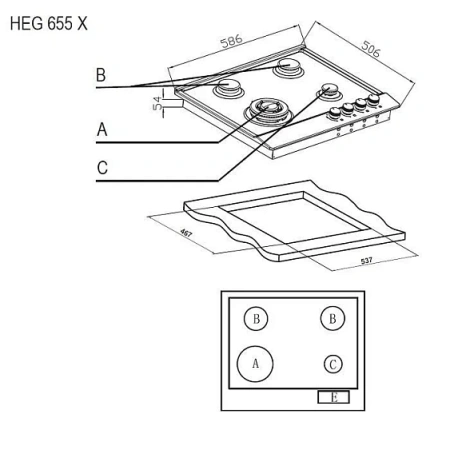 Варочная поверхность EVELUX HEG 655 X