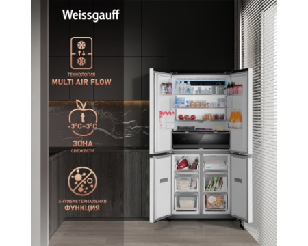 Отдельностоящий холодильник с инвертором Weissgauff WCD 450 WNF Built-in