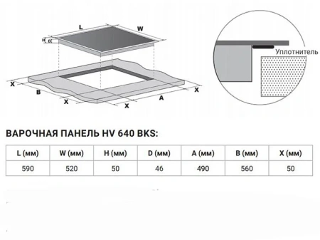 Варочная поверхность WEISSGAUFF HV 640 BKS