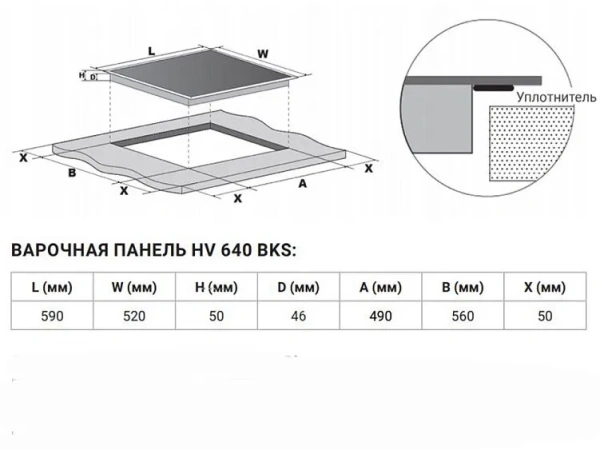 Варочная поверхность WEISSGAUFF HV 640 BKS