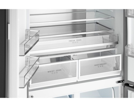 Отдельностоящий холодильник с инвертором Weissgauff WCD 510 Built-in Inverter NoFrost Black Glass