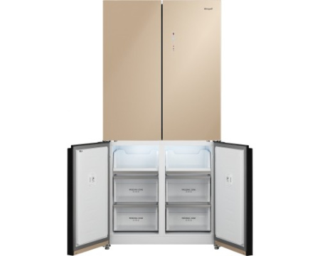Отдельностоящий холодильник с инвертором Weissgauff WCD 510 Built-in Inverter NoFrost Champagne Glass