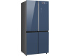 Отдельностоящий холодильник с инвертором Weissgauff WCD 590 Nofrost Inverter Premium EcoFresh Blue Glass