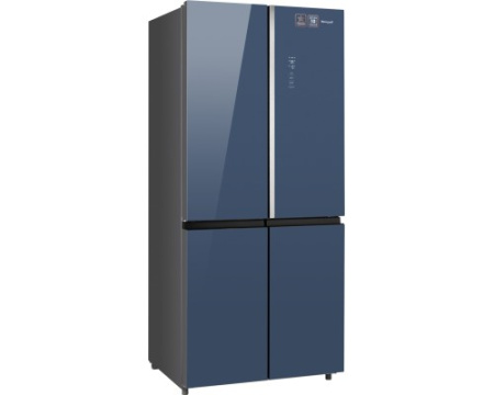Отдельностоящий холодильник с инвертором Weissgauff WCD 590 Nofrost Inverter Premium EcoFresh Blue Glass