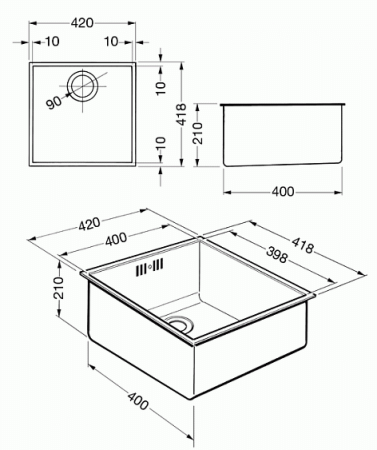 Кухонная мойка SMEG vstq40-2