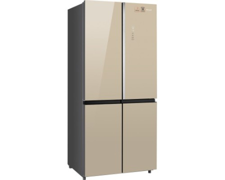 Отдельностоящий холодильник с инвертором Weissgauff WCD 590 Nofrost Inverter Premium EcoFresh Gold Glass