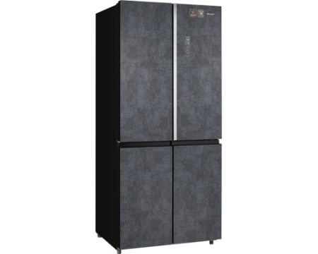 Отдельностоящий холодильник с инвертором Weissgauff WCD 590 Nofrost Inverter Premium EcoFresh Rock Glass