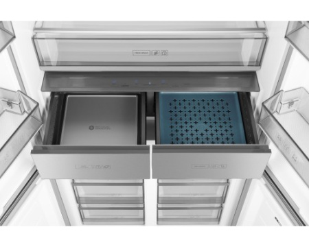 Отдельностоящий холодильник с инвертором Weissgauff WCD 590 NoFrost Inverter Premium Ecofresh Bru Steel Glass