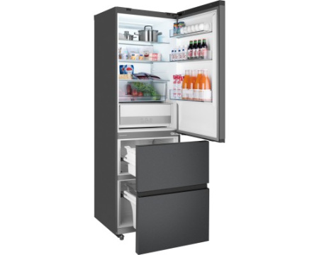 Отдельностоящий холодильник Weissgauff WFD 450 Total NoFrost Inverter Dark Grey Built-in
