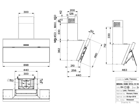 Наклонная вытяжка Faber ONYX-V BK GLASS/X A90 330.0543.437