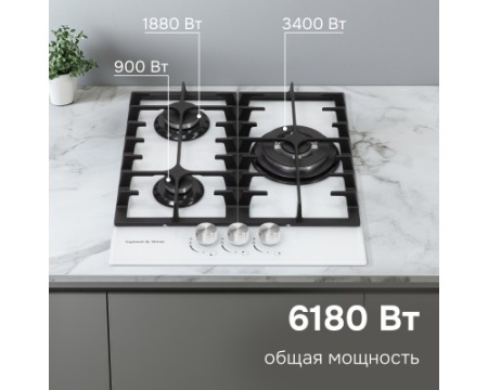 Газовая варочная панель из закаленного стекла Zigmund & Shtain M 23.4 W
