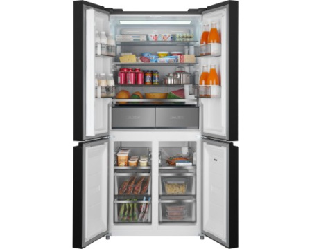 Отдельностоящий холодильник с инвертором Weissgauff WCD 590 NoFrost Inverter Premium Ecofresh Bru Steel Glass
