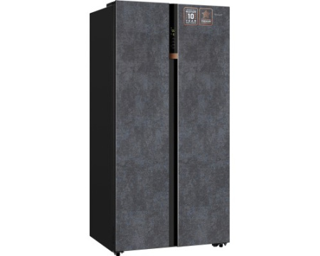Отдельностоящий холодильник с инвертором Weissgauff WSBS 590 NoFrost Inverter Premium Rock Glass