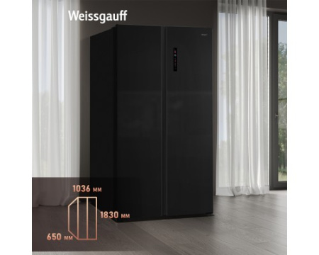 Отдельностоящий холодильник с инвертором Weissgauff WSBS 1036 Inverter NoFrost Premium Dark Inox