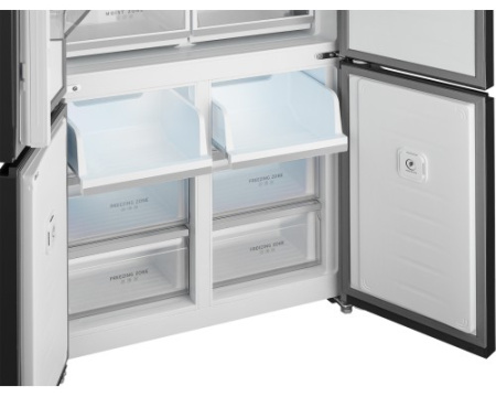 Отдельностоящий холодильник с инвертором Weissgauff WCD 510 Built-in Inverter NoFrost Black Glass