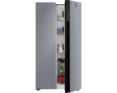 Отдельностоящий холодильник с инвертором Weissgauff WSBS 600 NoFrost Inverter Dark Grey Glass
