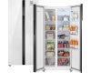 Отдельностоящий холодильник с инвертором Weissgauff WSBS 500 Inverter NoFrost White Rock Glass