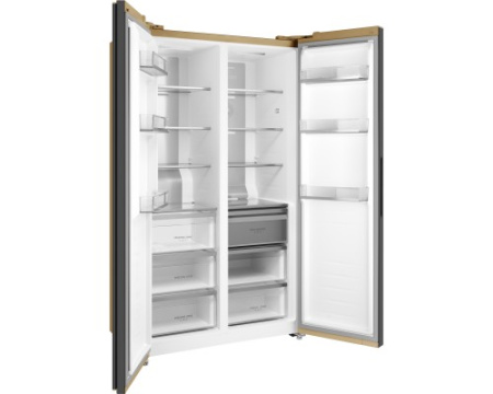 Отдельностоящий холодильник с инвертором Weissgauff WSBS 1036 Inverter NoFrost Premium Champagne Glass