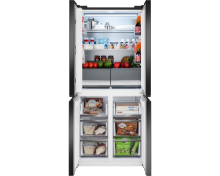 Отдельностоящий холодильник с инвертором Weissgauff WCD 450 Rock Glass NoFrost Inverter