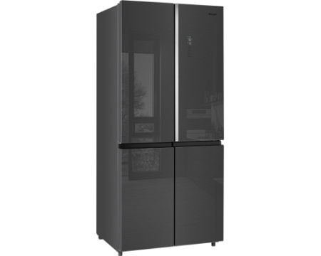 Отдельностоящий холодильник с инвертором Weissgauff WCD 590 NoFrost Inverter Premium EcoFresh Inox Glass