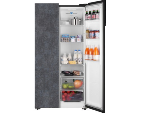 Отдельностоящий холодильник с инвертором Weissgauff WSBS 600 NoFrost Inverter Rock Glass