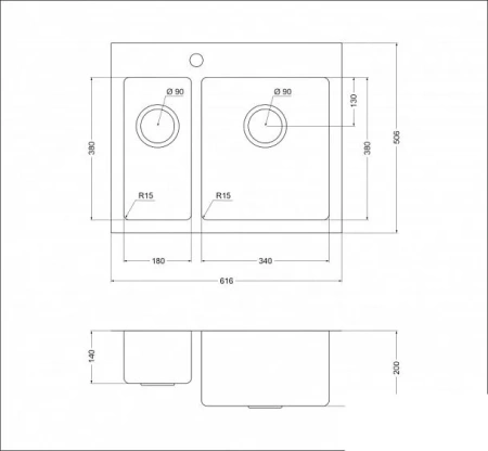 Кухонная мойка OULIN OL-FTR202R