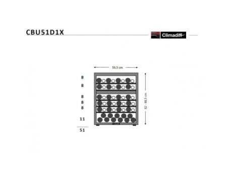 Двухзонный винный шкаф Climadiff CBU51D1X