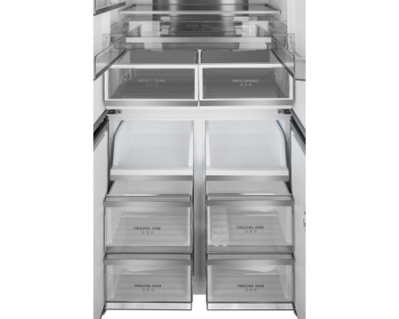 Отдельностоящий холодильник с инвертором Weissgauff WCD 510 Built-in Inverter NoFrost Champagne Glass