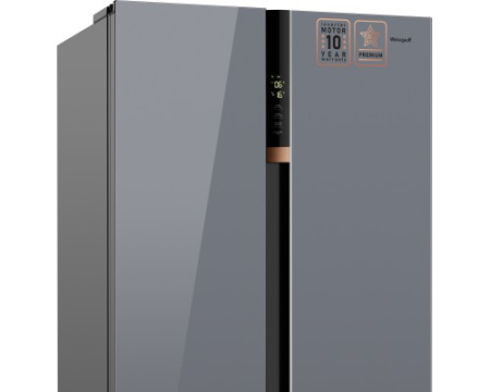 Отдельностоящий холодильник с инвертором Weissgauff WSBS 590 NoFrost Inverter Premium Dark Grey Glass
