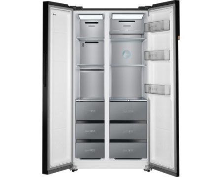 Отдельностоящий холодильник с инвертором Weissgauff WSBS 590 NoFrost Inverter Premium Rock Glass