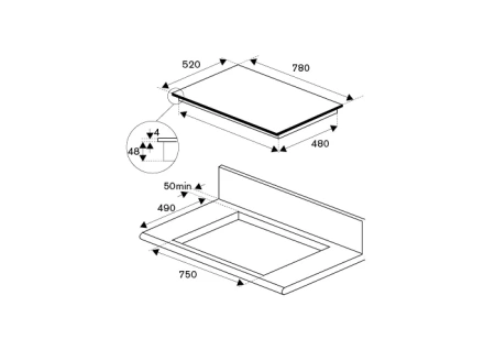 Варочная поверхность BERTAZZONI P784IC1B2NEE