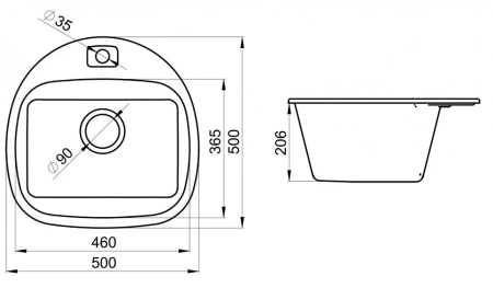 Кухонная мойка EMAR EMQ-1500.Q берилл