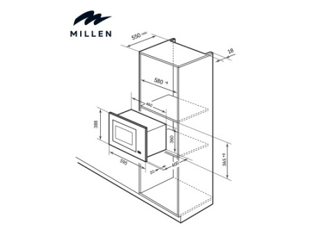 Встраиваемая микроволновая печь Millen MBW 381 SX