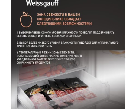 Отдельностоящий холодильник с инвертором Weissgauff WRK 2000 WNF DC Inverter