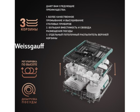 Встраиваемая посудомоечная машина Weissgauff BDW 6063 D