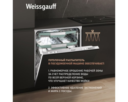 Встраиваемая посудомоечная машина Weissgauff BDW 6075 D Inverter AutoOpen Timer Floor