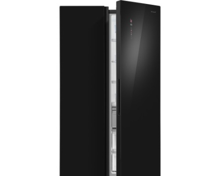 Отдельностоящий холодильник с инвертором Weissgauff WSBS 1036 Inverter NoFrost Premium Black Glass