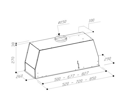 Встраиваемая вытяжка Sirius SM 923 IX 85