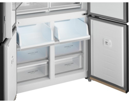 Отдельностоящий холодильник с инвертором Weissgauff WCD 510 Built-in Inverter NoFrost Champagne Glass