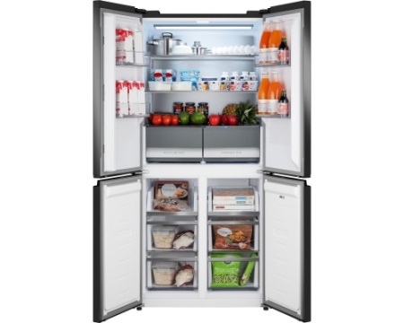 Отдельностоящий холодильник с инвертором Weissgauff WCD 450 Rock Glass NoFrost Inverter