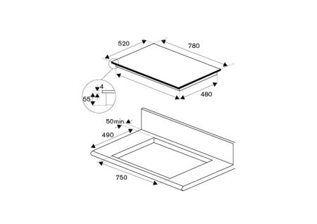 Варочная поверхность BERTAZZONI P786IM3B2NE