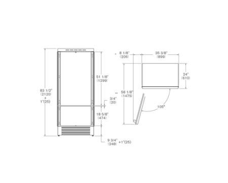 Встраиваемый холодильник Bertazzoni REF905BBLPTT белый