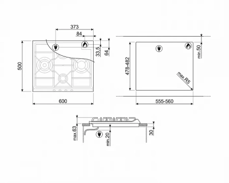 Варочная поверхность SMEG SR764BS1