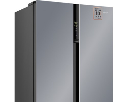 Отдельностоящий холодильник с инвертором Weissgauff WSBS 600 NoFrost Inverter Dark Grey Glass