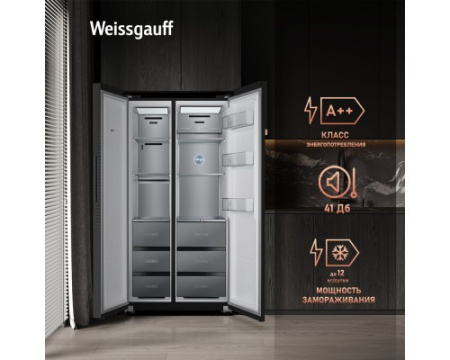 Отдельностоящий холодильник с инвертором Weissgauff WSBS 590 BG NoFrost Inverter Premium