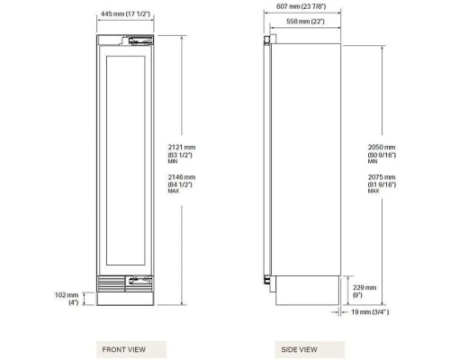 Встраиваемый винный шкаф Signature Kitchen Suite SKSCW183RP под навеску фасадов