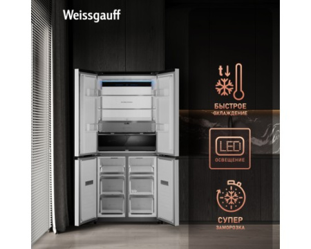 Отдельностоящий холодильник с инвертором Weissgauff WCD 450 WNF Built-in